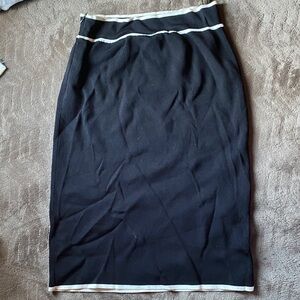 Vertigo Paris Black Pencil Skirt with Cream Accents